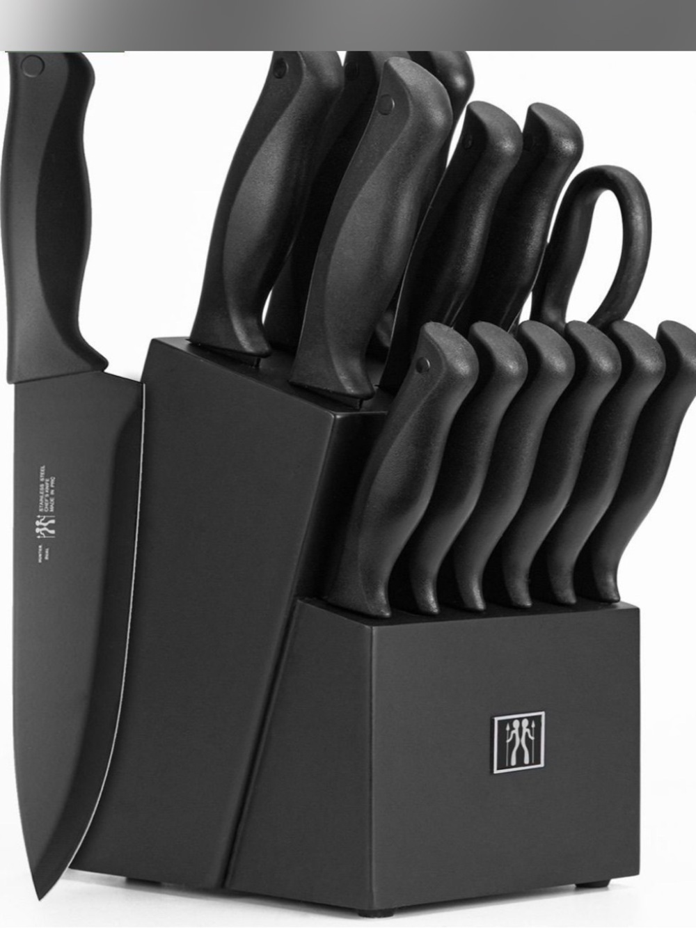 Hunter Black Knife Block Set with Matching Handles
